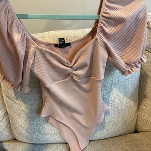 Baby Pink Puff Sleeves Bodysuit